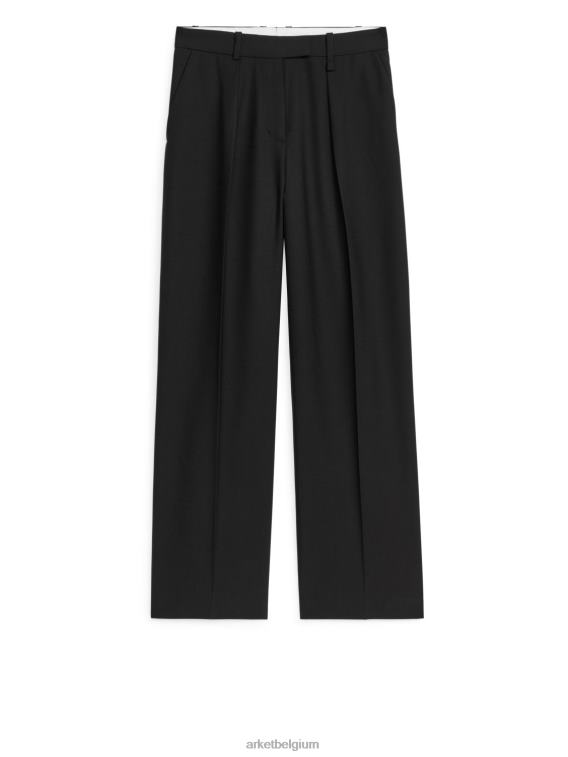 ARKET kleding 0DXJP208 zwart broek van keperstof van wolmix vrouwen