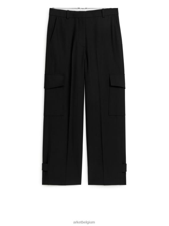 ARKET kleding 0DXJP213 zwart cargobroek van wolmix vrouwen