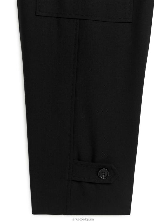 ARKET kleding 0DXJP213 zwart cargobroek van wolmix vrouwen