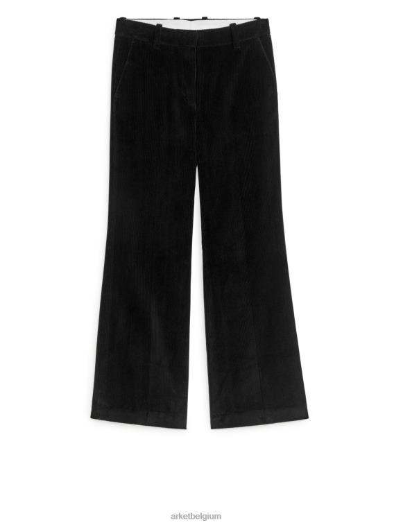 ARKET kleding 0DXJP216 zwart uitlopende corduroy broek vrouwen