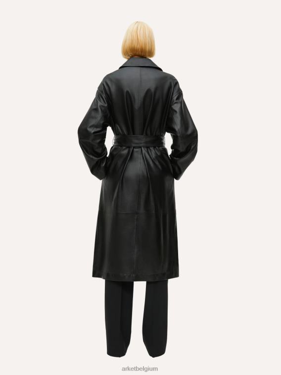 ARKET kleding 0DXJP217 zwart wijde broek van wolmix vrouwen