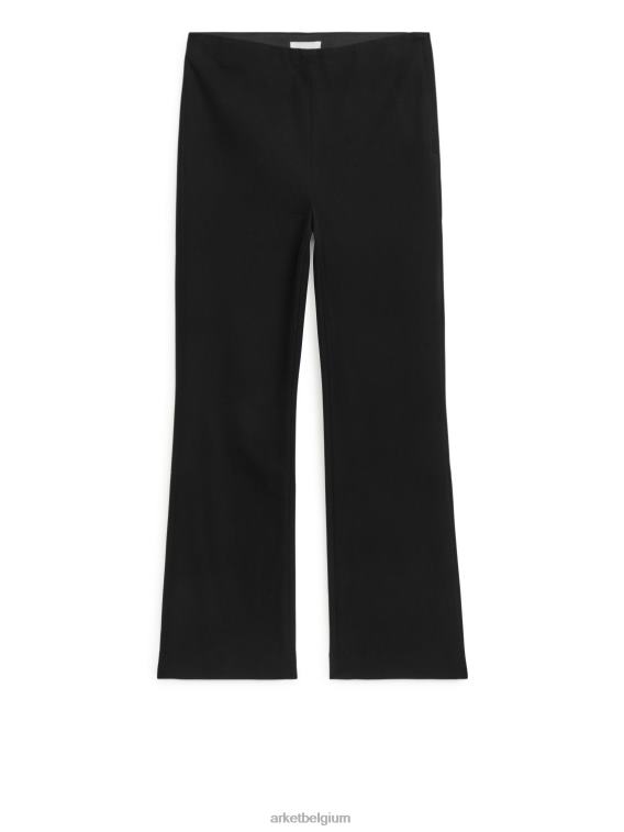 ARKET kleding 0DXJP225 zwart cropped katoenen stretchbroek vrouwen