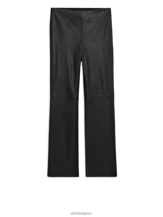 ARKET kleding 0DXJP226 zwart cropped broek van stretchleer vrouwen