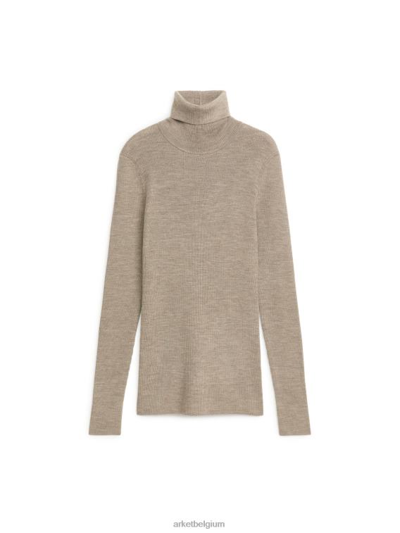 ARKET kleding 0DXJP350 beige gemêleerd Coltrui van merinowol vrouwen