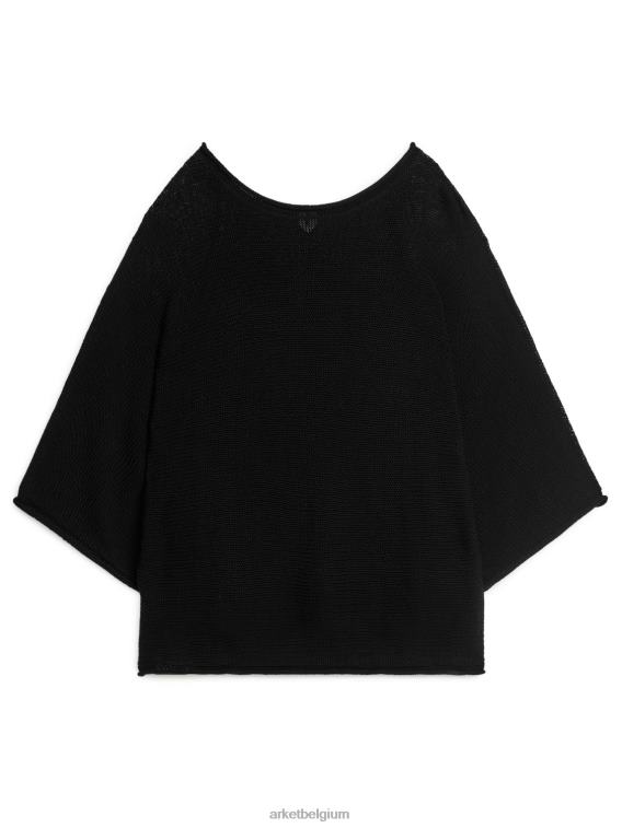 ARKET kleding 0DXJP405 zwart gebreide katoenen trui vrouwen