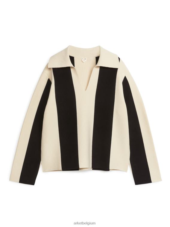 ARKET kleding 0DXJP412 zwart/gebroken wit katoenen trui vrouwen