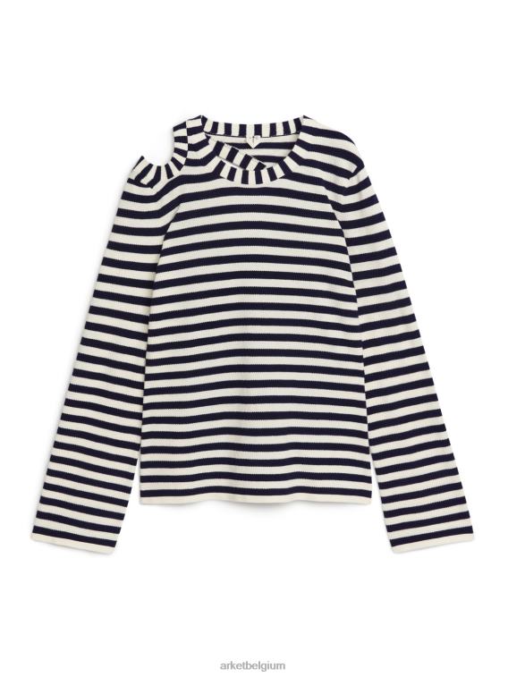 ARKET kleding 0DXJP414 gebroken wit/zwart uitgesneden trui vrouwen