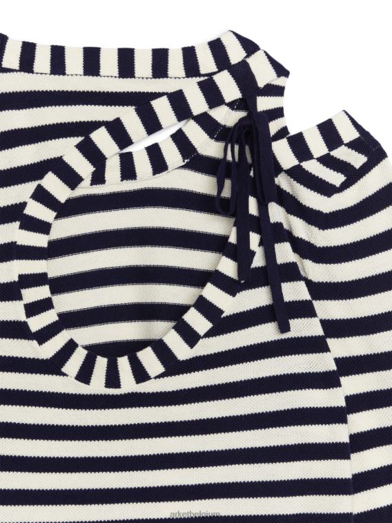 ARKET kleding 0DXJP414 gebroken wit/zwart uitgesneden trui vrouwen