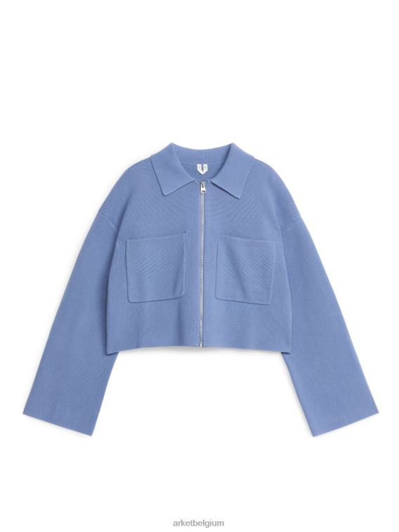 ARKET kleding 0DXJP416 blauw gebreid katoenen jasje vrouwen