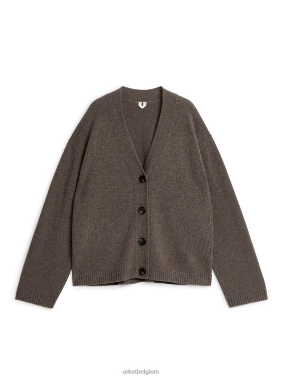 ARKET kleding 0DXJP423 bruin gemêleerd kasjmier vest vrouwen