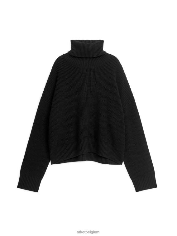 ARKET kleding 0DXJP425 zwart trui van wol-kasjmier met col vrouwen