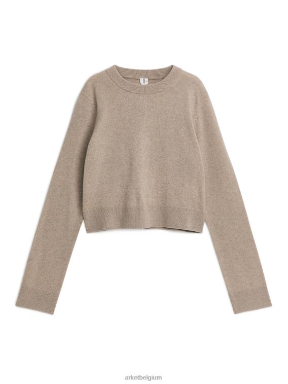 ARKET kleding 0DXJP429 beige cropped kasjmier trui vrouwen