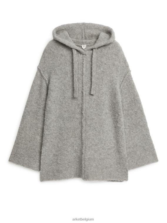ARKET kleding 0DXJP435 grijs Bouclé hoodie van alpacamix vrouwen