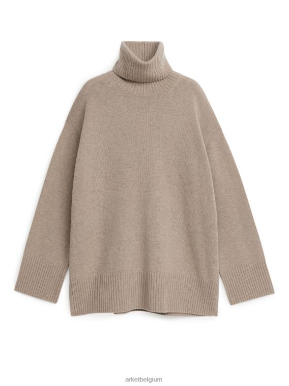 ARKET kleding 0DXJP442 havermelange Oversized kasjmier coltrui vrouwen