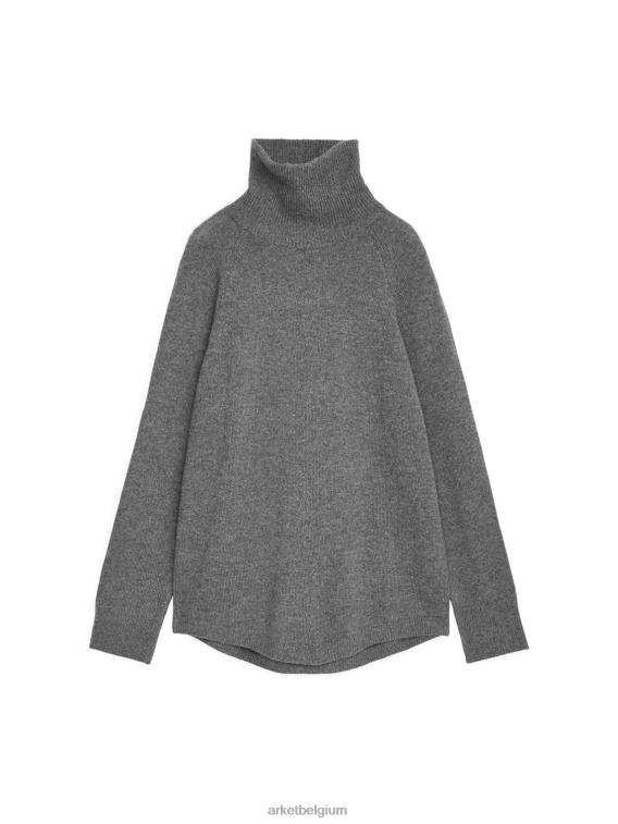 ARKET kleding 0DXJP445 grijs Kasjmier trui met col en raglanmouwen vrouwen