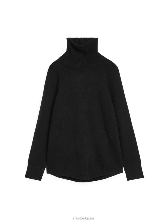 ARKET kleding 0DXJP446 zwart Kasjmier trui met col en raglanmouwen vrouwen
