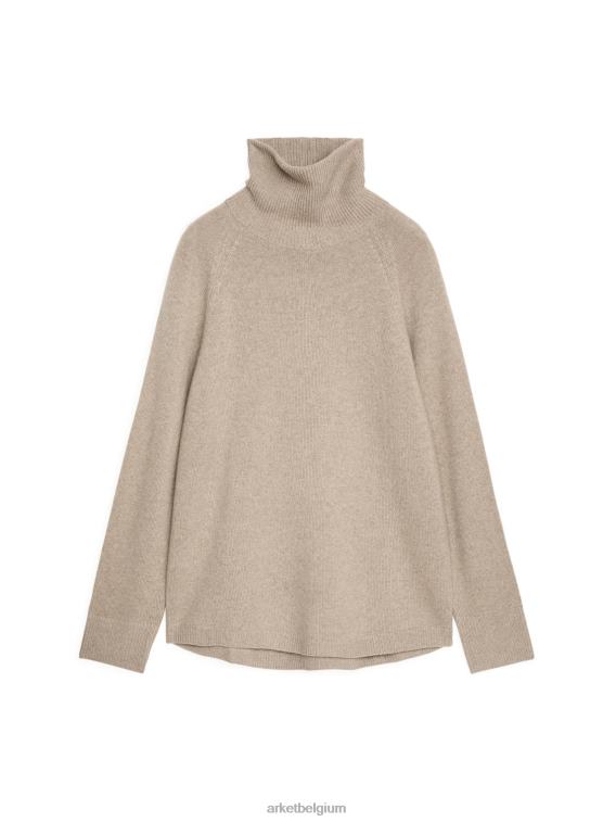 ARKET kleding 0DXJP447 beige Kasjmier trui met col en raglanmouwen vrouwen