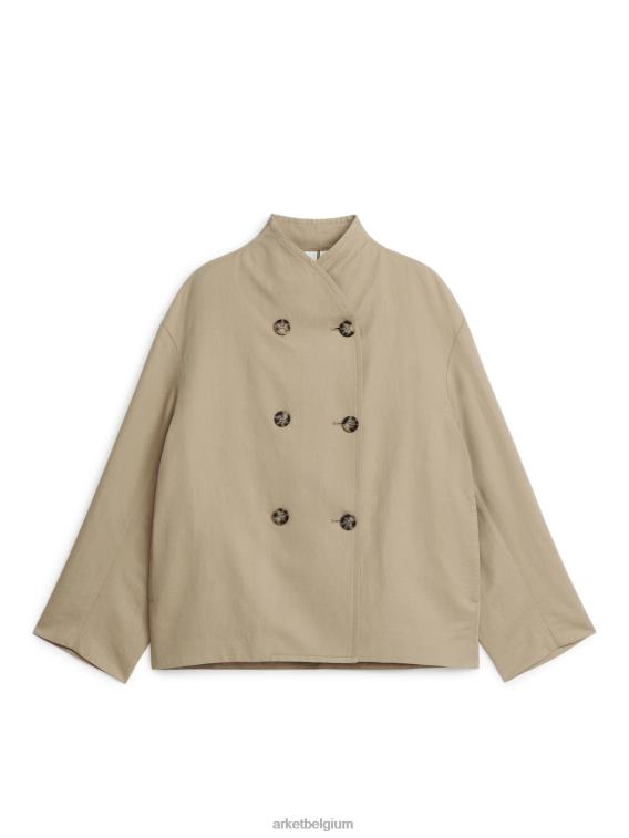 ARKET kleding 0DXJP452 beige linnen katoenen jasje vrouwen