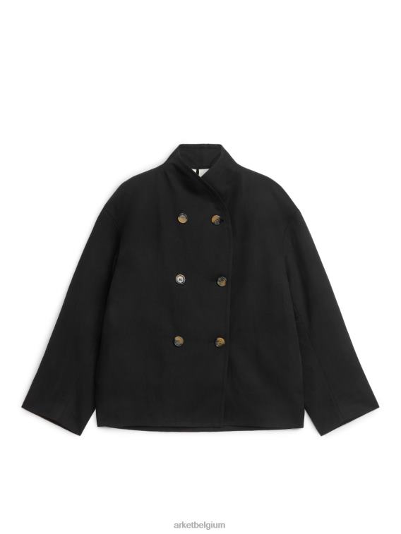 ARKET kleding 0DXJP455 zwart linnen katoenen jasje vrouwen