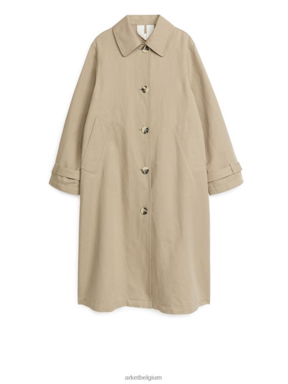 ARKET kleding 0DXJP456 beige katoenen linnen jas vrouwen