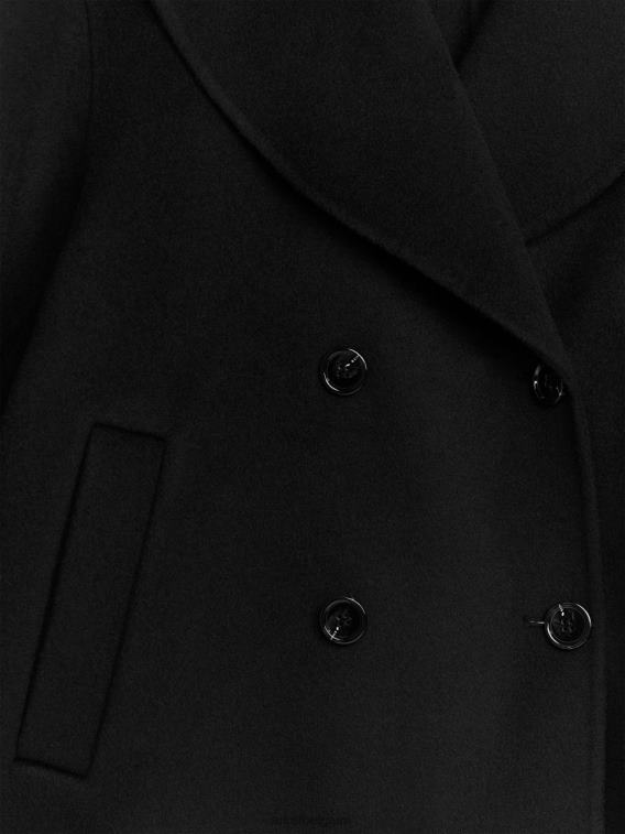 ARKET kleding 0DXJP457 zwart wollen erwtenjas vrouwen