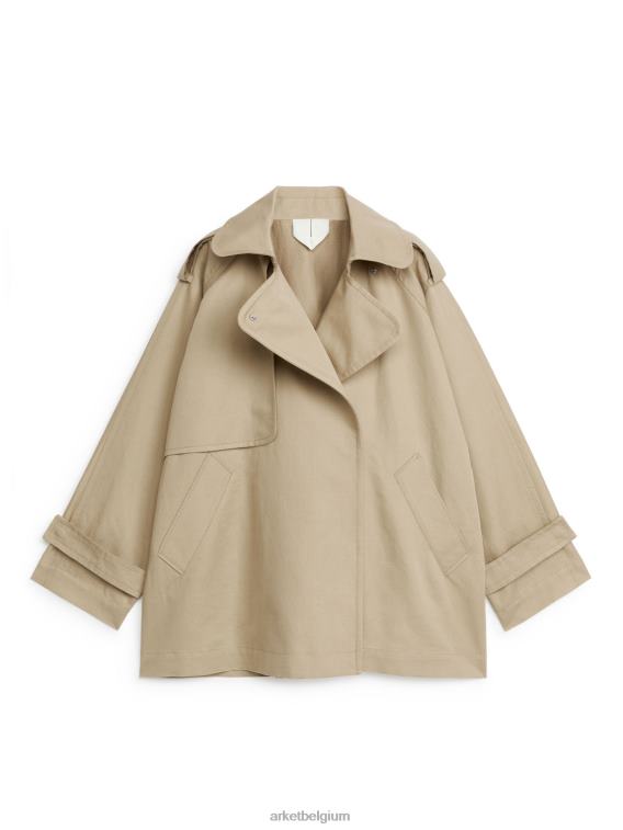 ARKET kleding 0DXJP458 beige korte trenchcoat vrouwen