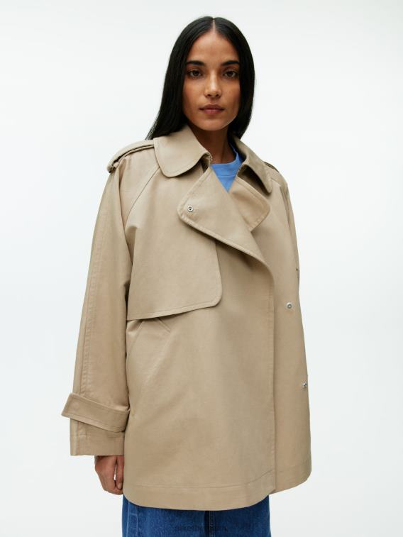 ARKET kleding 0DXJP458 beige korte trenchcoat vrouwen
