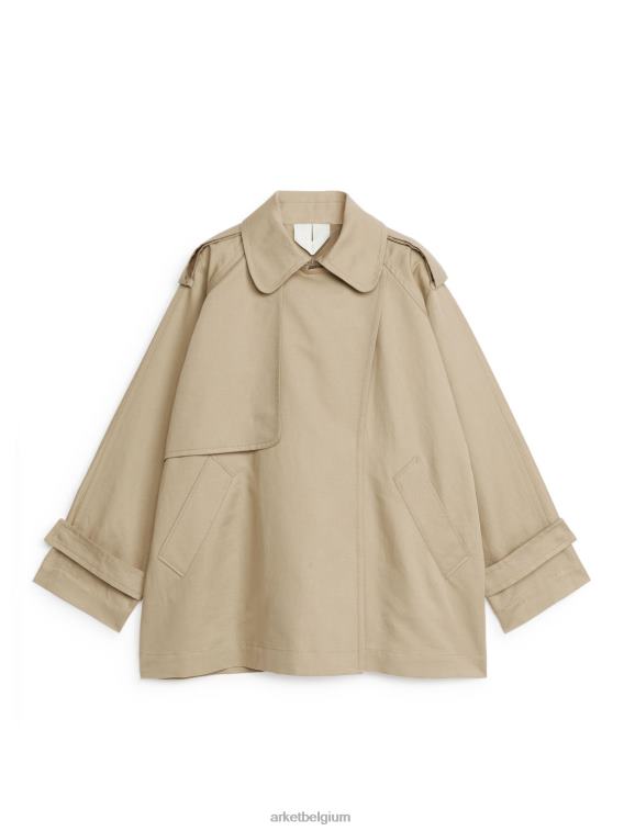 ARKET kleding 0DXJP458 beige korte trenchcoat vrouwen
