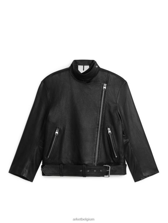 ARKET kleding 0DXJP459 zwart oversized leren jas vrouwen