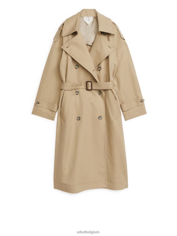 ARKET kleding 0DXJP460 beige linnen katoenen trenchcoat vrouwen