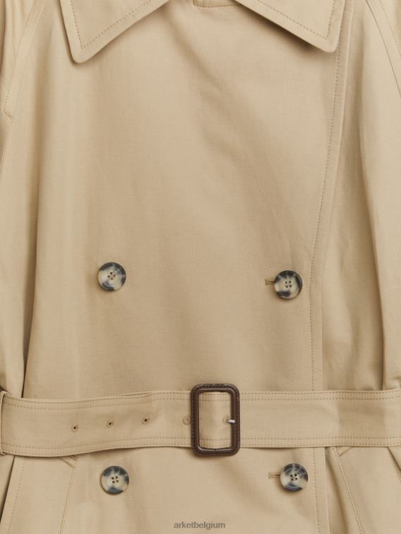 ARKET kleding 0DXJP460 beige linnen katoenen trenchcoat vrouwen