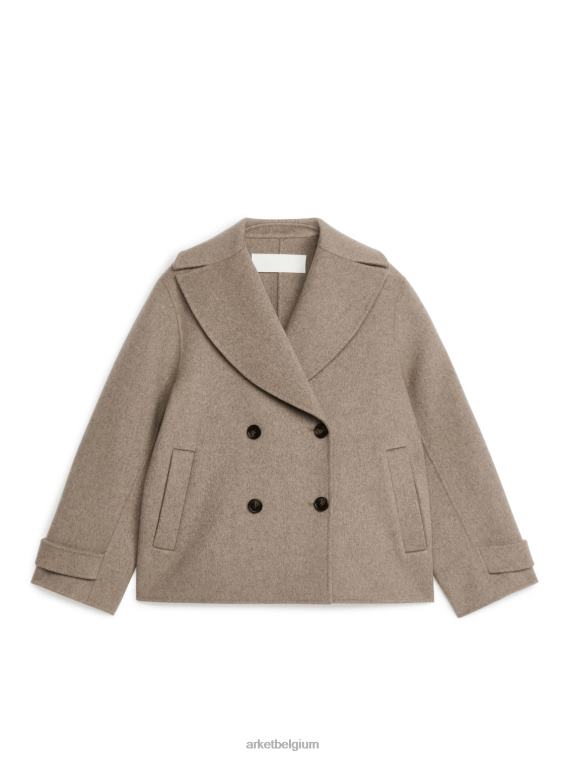 ARKET kleding 0DXJP461 donker beige wollen erwtenjas vrouwen