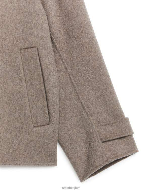 ARKET kleding 0DXJP461 donker beige wollen erwtenjas vrouwen