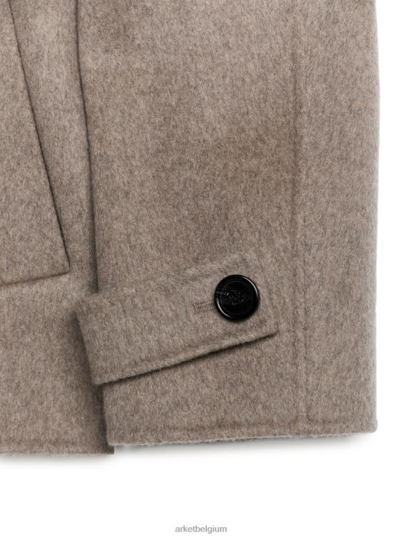 ARKET kleding 0DXJP461 donker beige wollen erwtenjas vrouwen