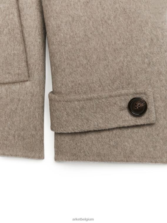 ARKET kleding 0DXJP461 donker beige wollen erwtenjas vrouwen