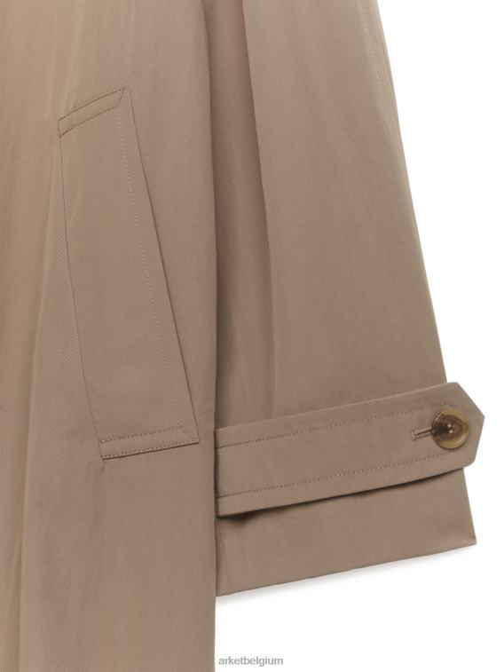 ARKET kleding 0DXJP465 donker beige trenchcoat van katoenmix vrouwen