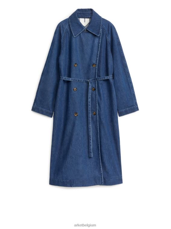 ARKET kleding 0DXJP467 blauw denim trenchcoat vrouwen