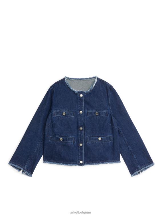 ARKET kleding 0DXJP468 midden blauw kraagloos spijkerjack vrouwen
