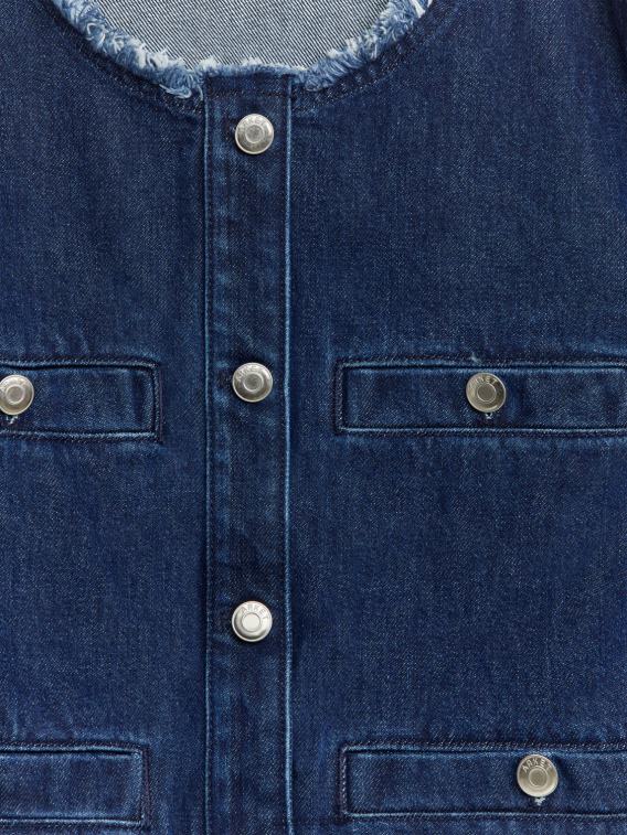 ARKET kleding 0DXJP468 midden blauw kraagloos spijkerjack vrouwen