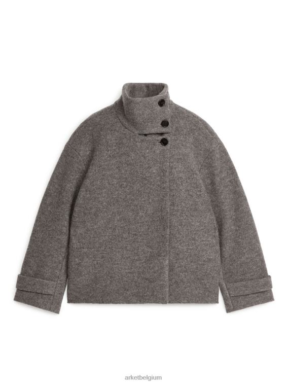 ARKET kleding 0DXJP471 wrat korte jas van boucléwol vrouwen