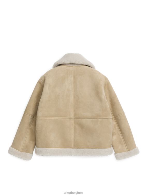 ARKET kleding 0DXJP472 beige jasje van imitatiebont van moleskin vrouwen