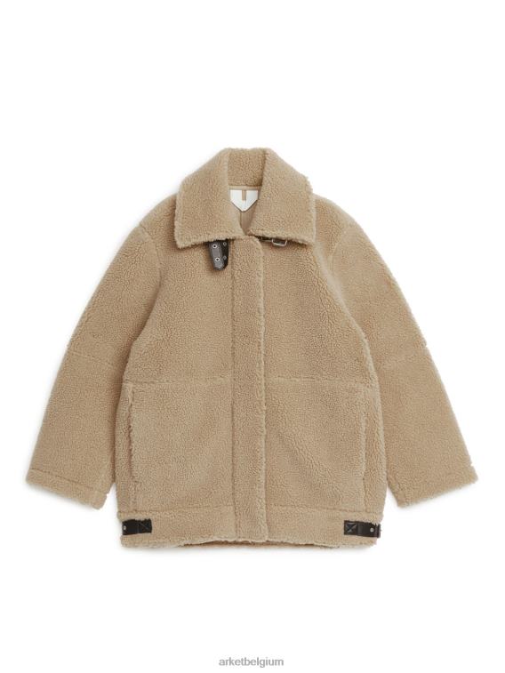 ARKET kleding 0DXJP473 donker beige Oversized, met leer afgewerkt stapeljack vrouwen