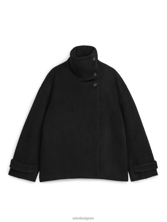 ARKET kleding 0DXJP479 zwart pluizig jasje van wolmix vrouwen