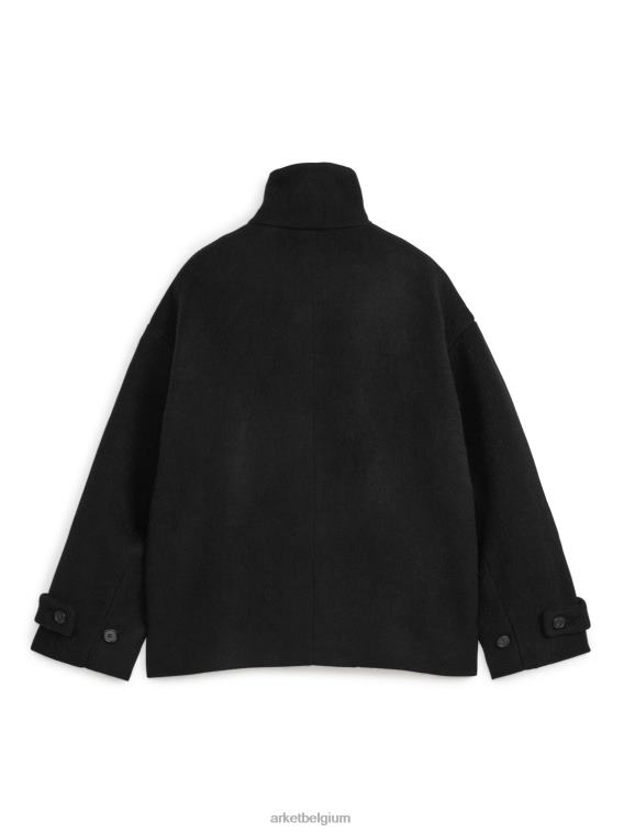 ARKET kleding 0DXJP479 zwart pluizig jasje van wolmix vrouwen