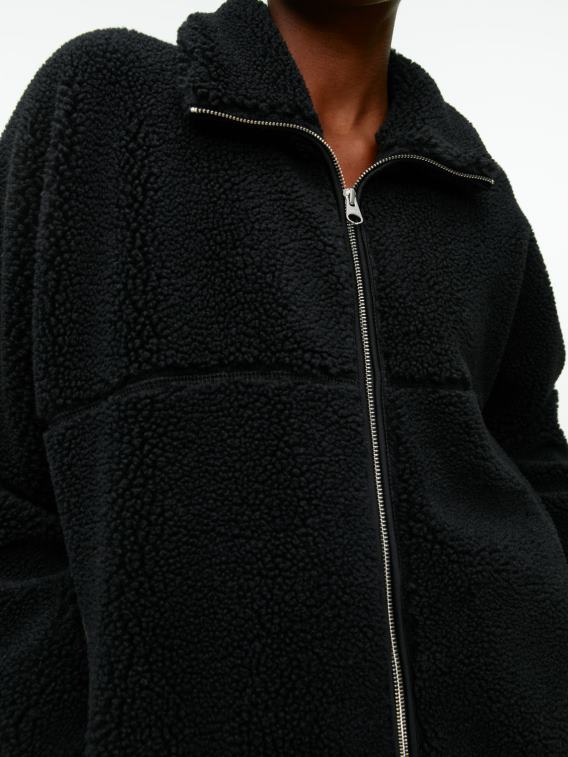 ARKET kleding 0DXJP483 zwart Jack met hoge hals vrouwen