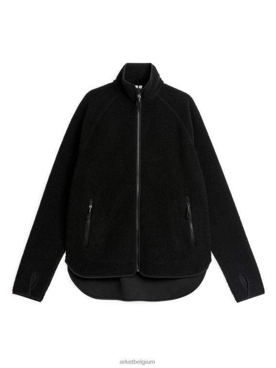 ARKET kleding 0DXJP484 zwart fleecejack met ritssluiting vrouwen