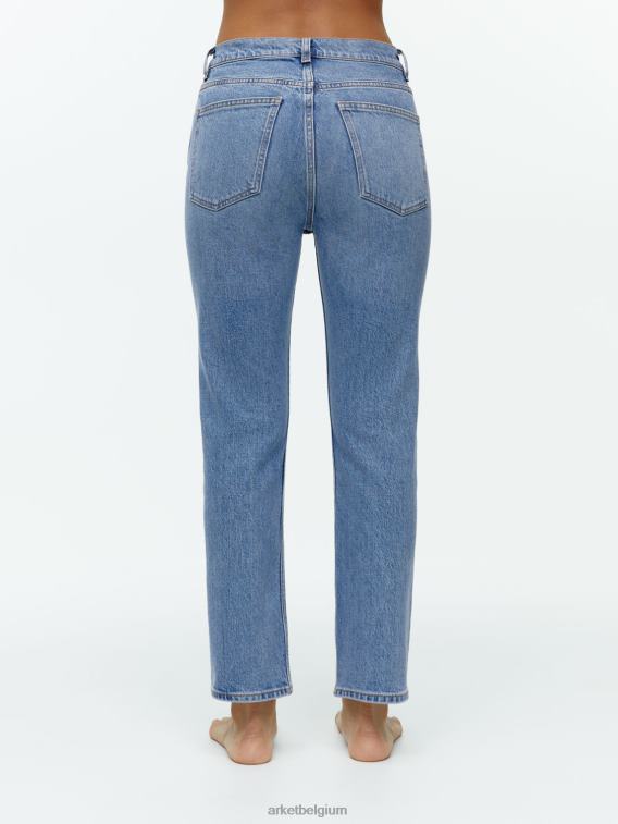 ARKET kleding 0DXJP138 blauw jade cropped slanke stretchjeans vrouwen
