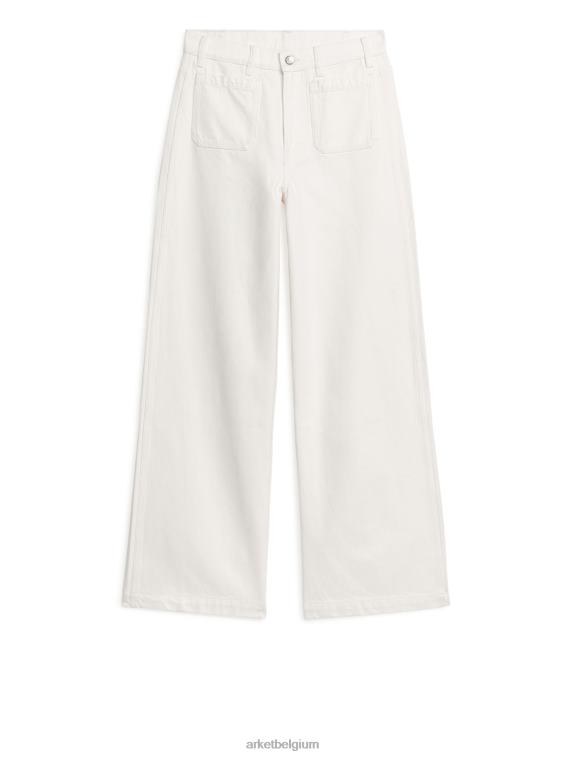 ARKET kleding 0DXJP143 wit lupine hoog uitlopende jeans vrouwen