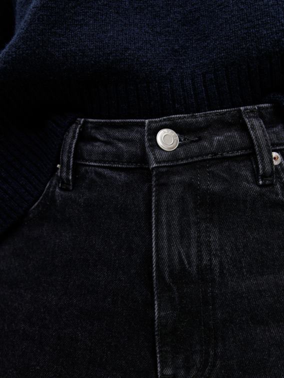 ARKET kleding 0DXJP146 vintage zwart varen cropped uitlopende stretchjeans vrouwen