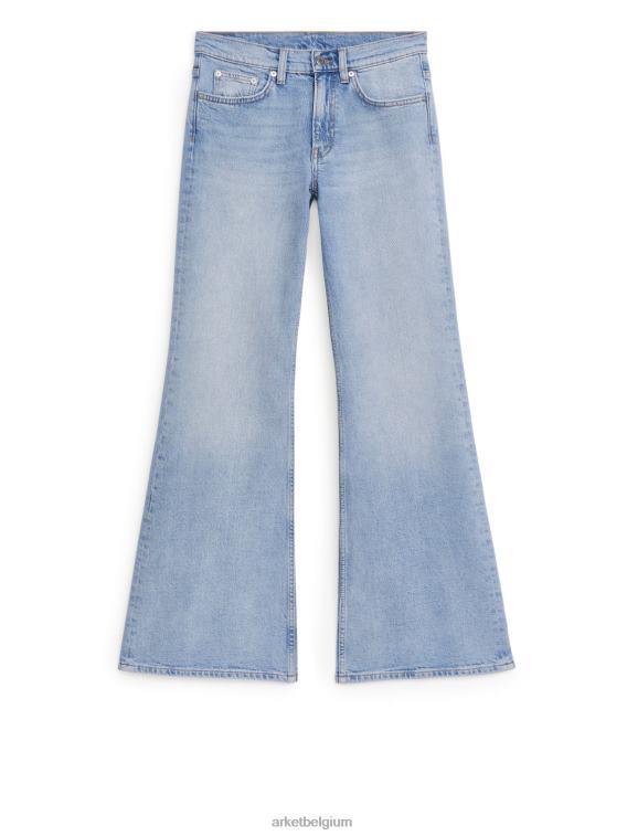 ARKET kleding 0DXJP147 blauw Wave slim uitlopende stretchjeans vrouwen